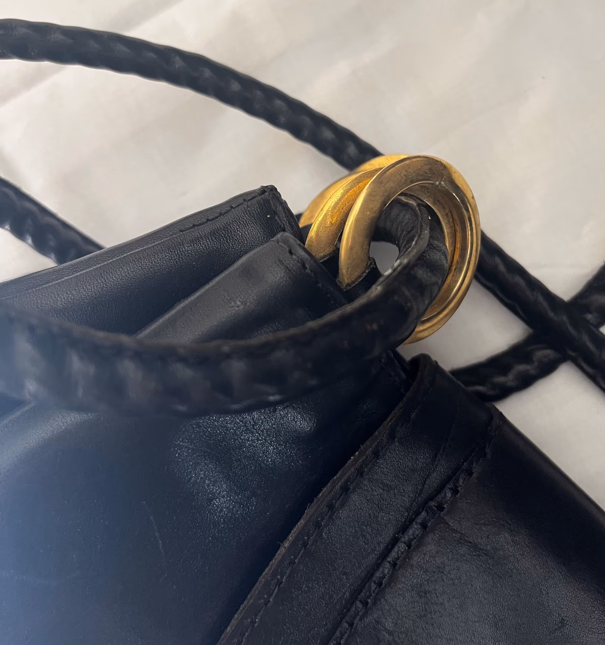 Borsa a tracolla classica in pelle nera, foto 3