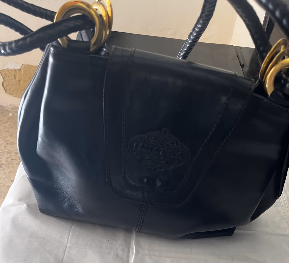 Borsa a tracolla classica in pelle nera, foto 6