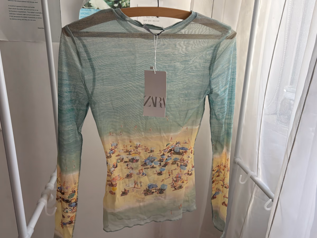 Zara Mesh Beach Print Top, photo 2