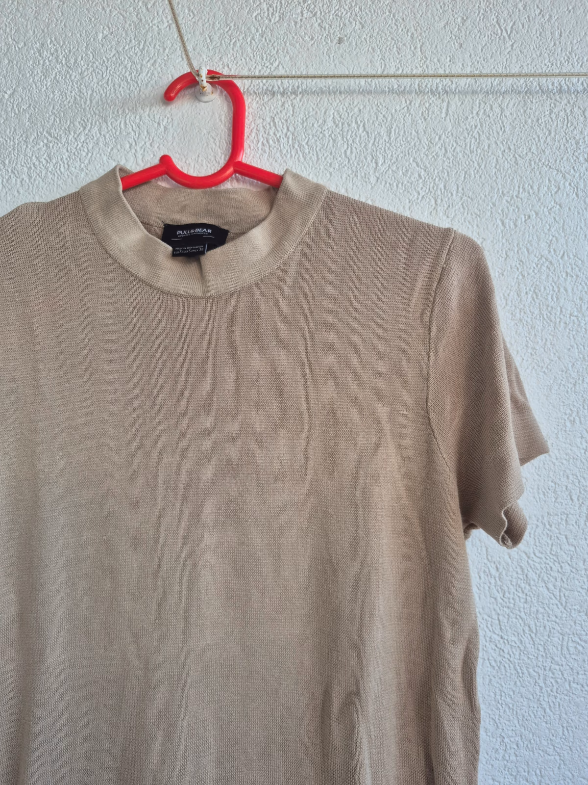 Beige Knitted Short-Sleeve Top, photo 3