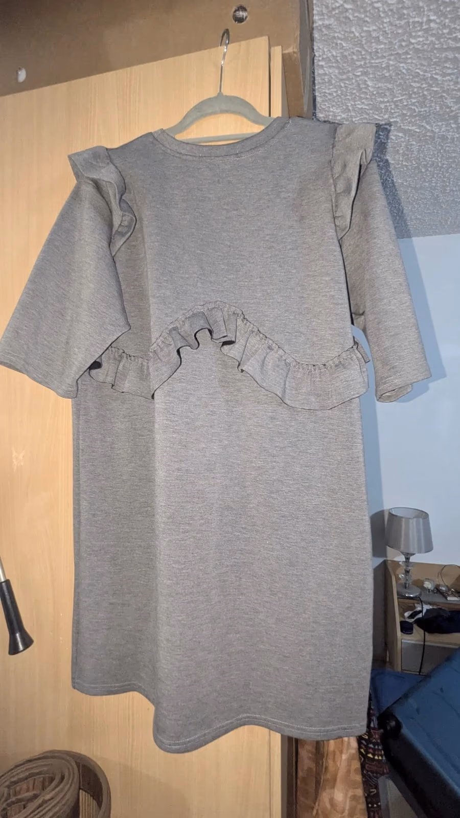 Grey Ruffled Jersey Mini Dress, photo 2