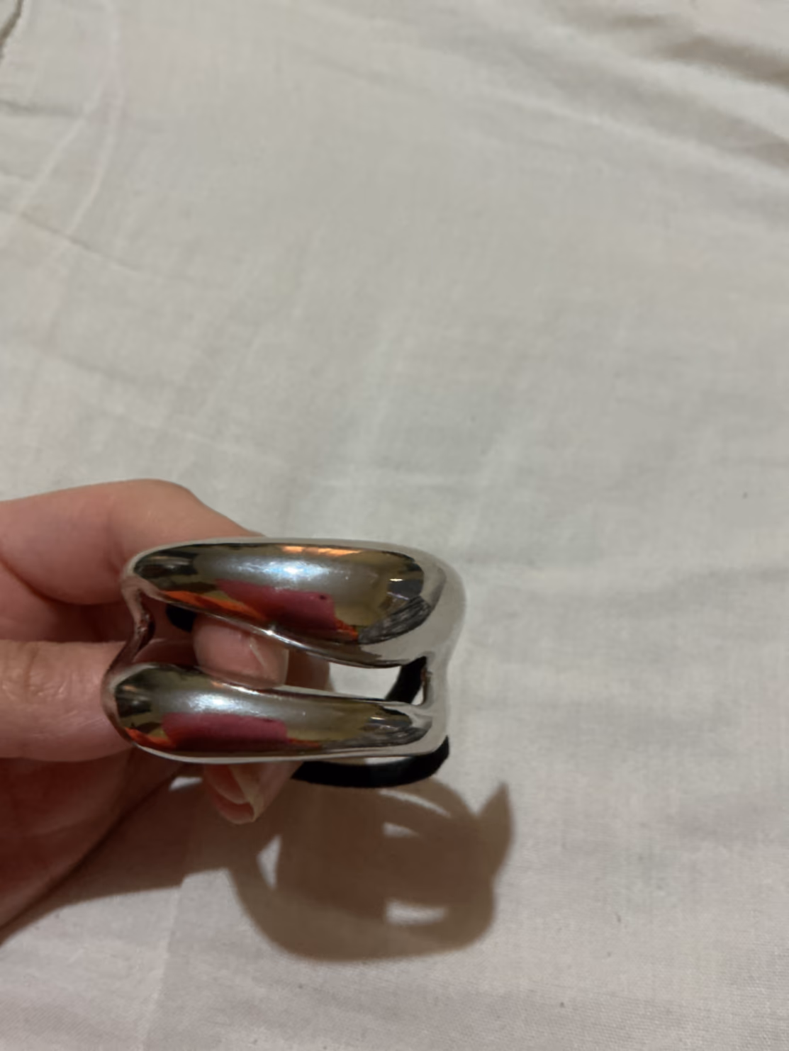 Silver Sculptural Metal Hair Tie, photo 2