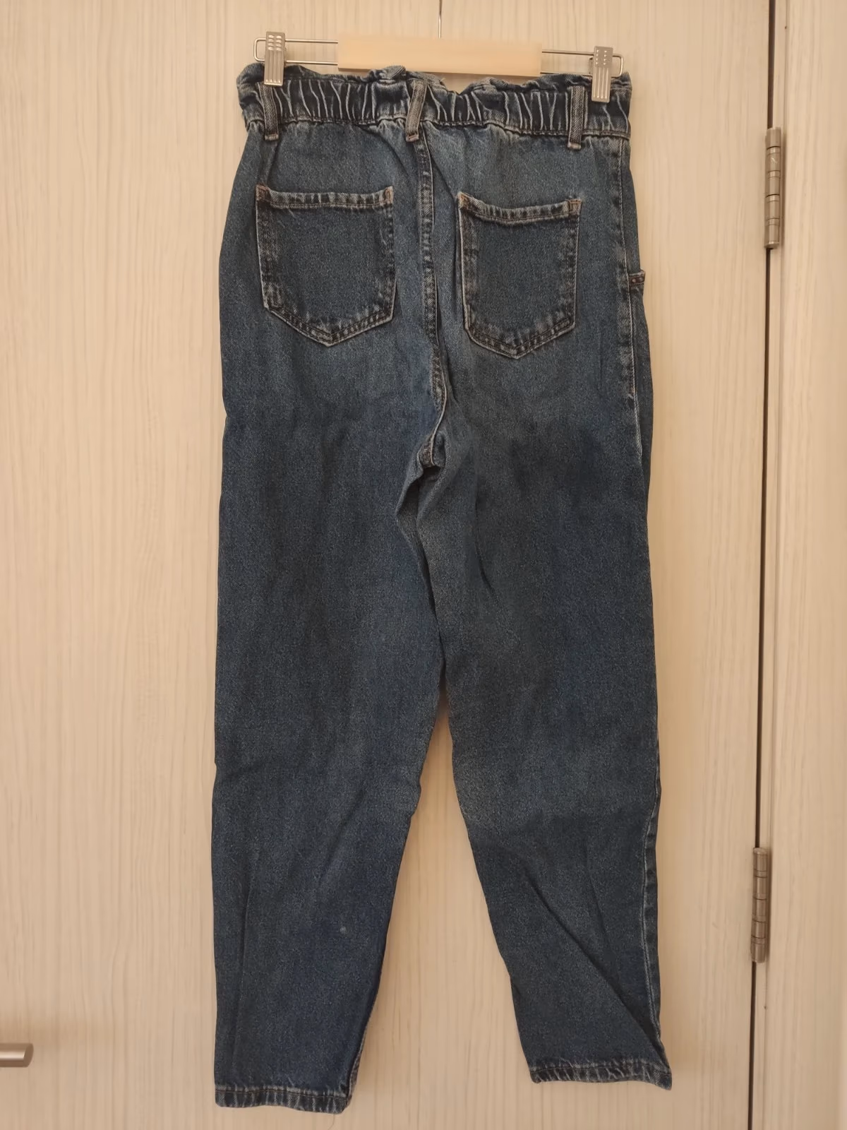 Blue high-waisted paperbag jeans, photo 2