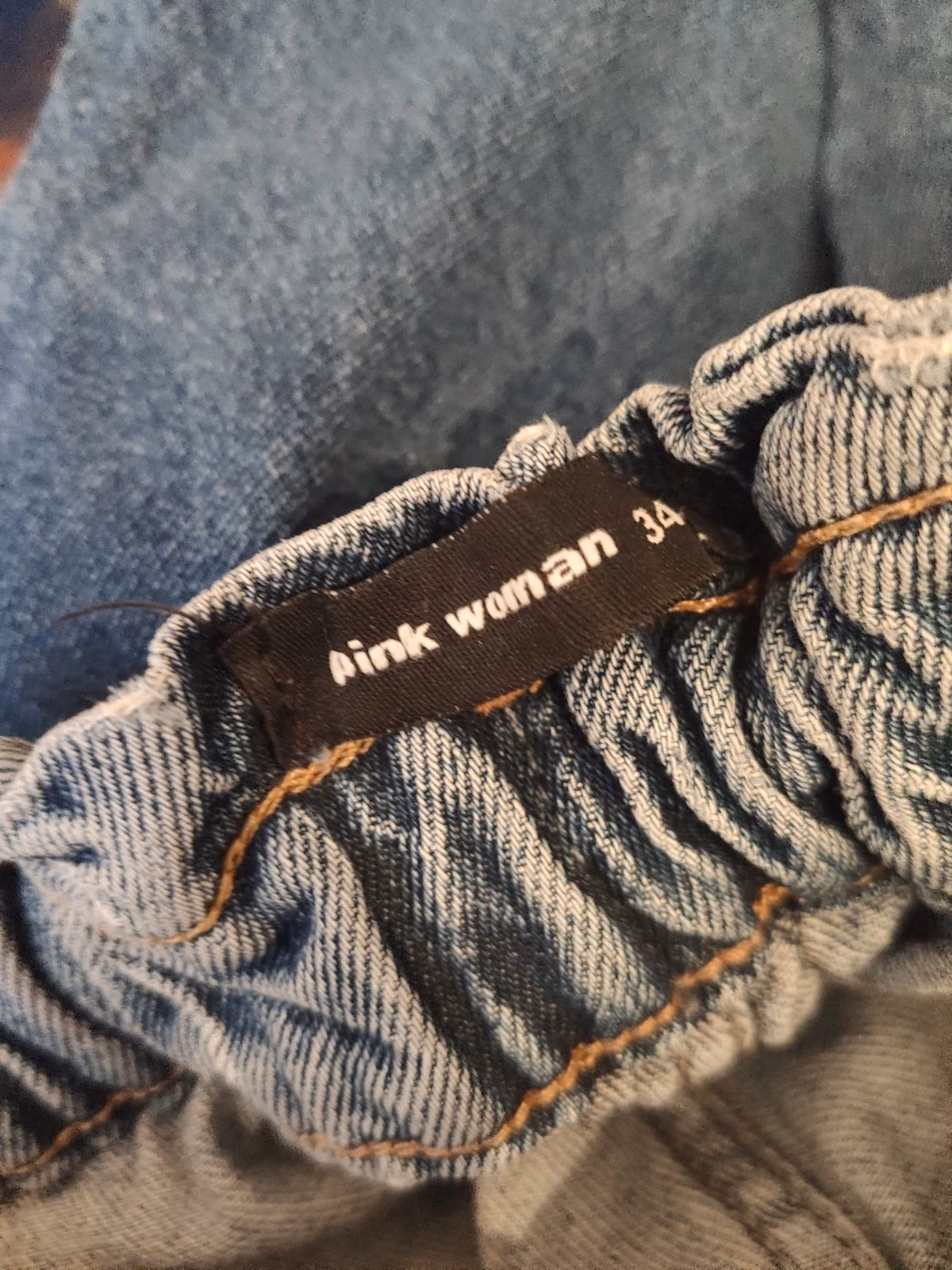 Blue high-waisted paperbag jeans, photo 3
