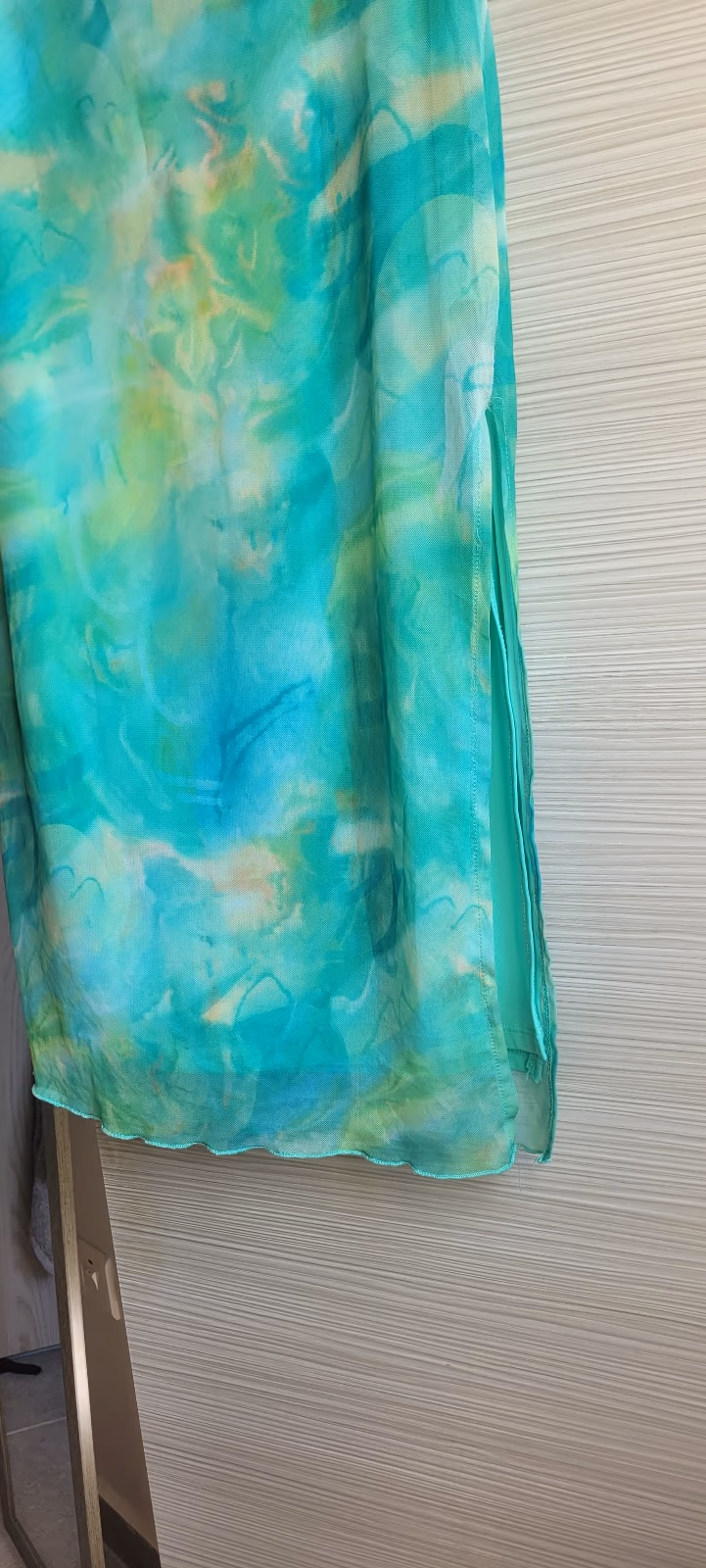 Green watercolour print midi dress, photo 2
