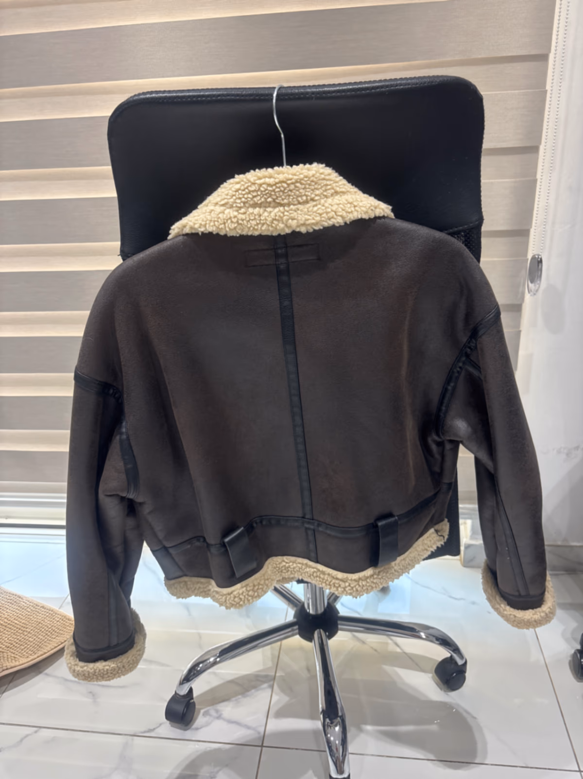 Zara Faux Shearling Aviator Jacket, photo 2