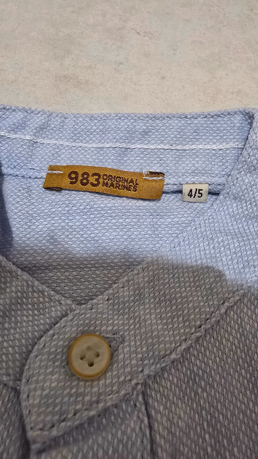 Camicia originale dei Marines con colletto alla coreana, colore azzurro, foto 3