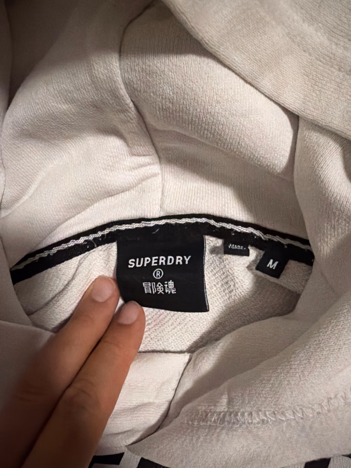 Felpa con cappuccio Superdry bianca con logo, foto 2