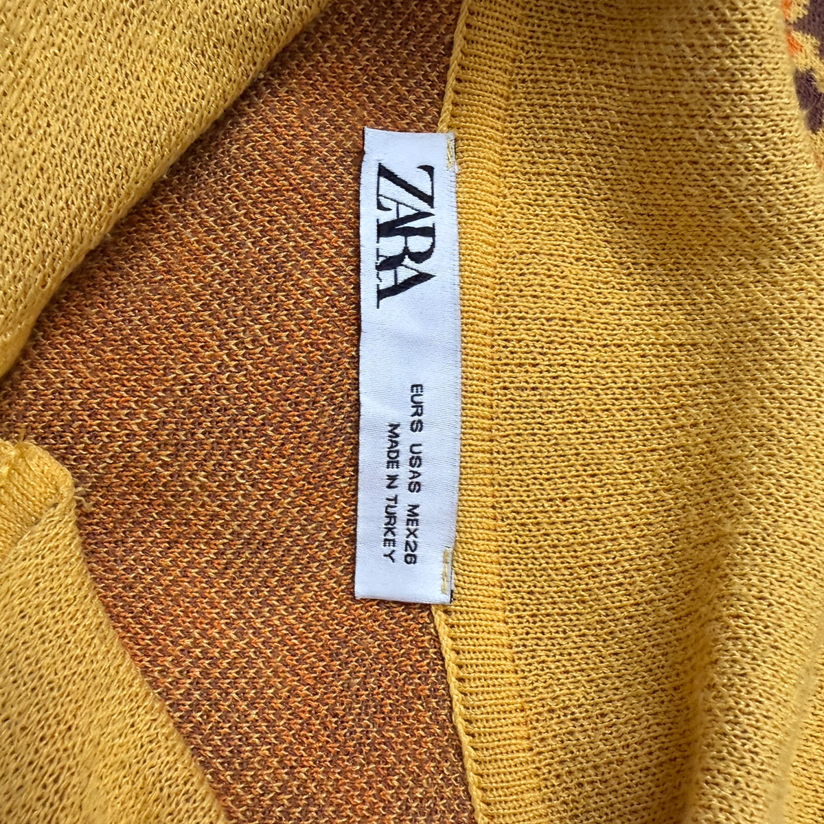 Zara 70-s geometric patterned collared knit dress, photo 3