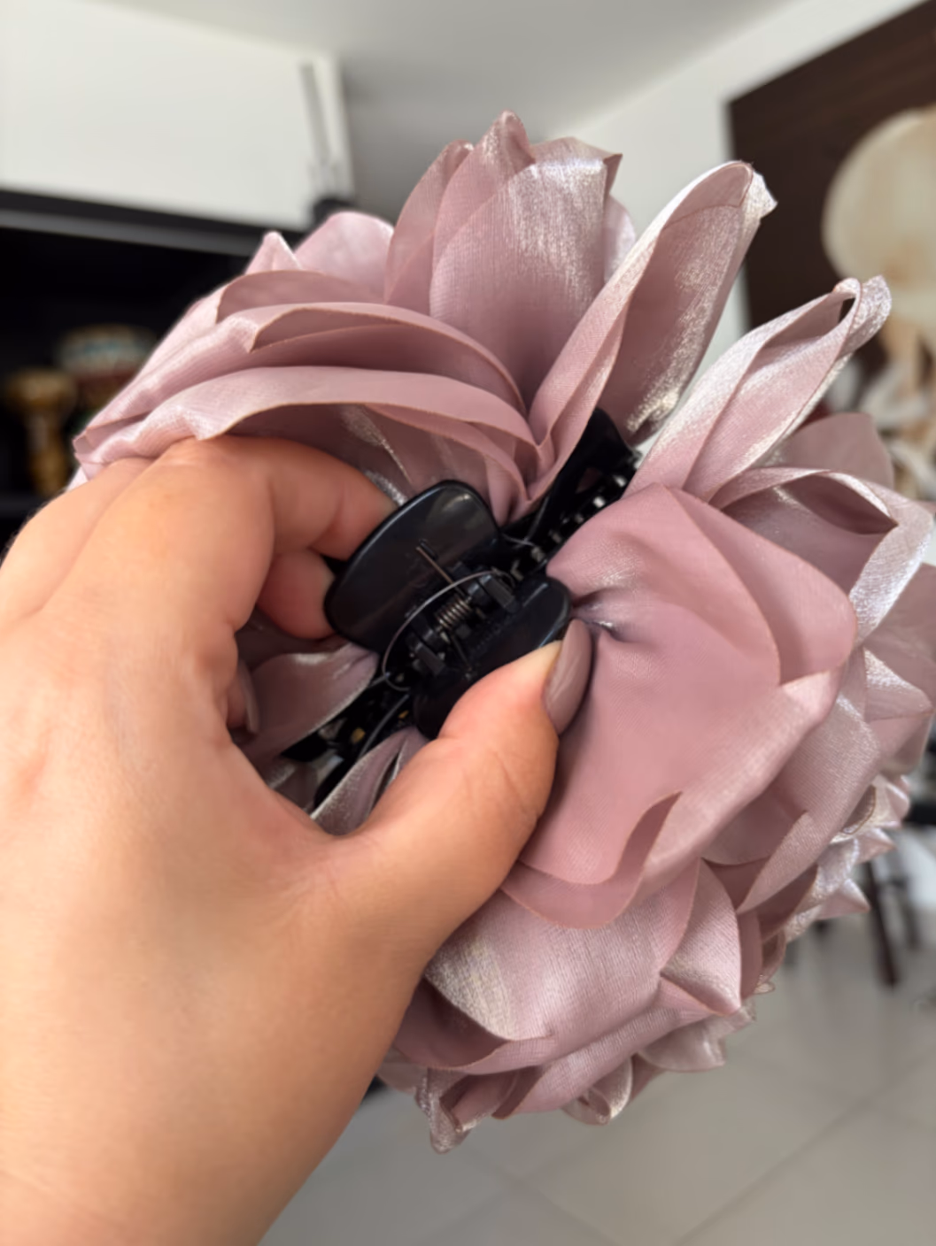 Large Satin Rose Hair Clip, photo 3
