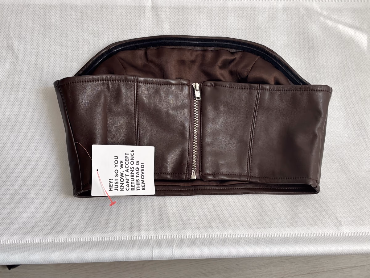 ASOS faux leather brown bustier, photo 2