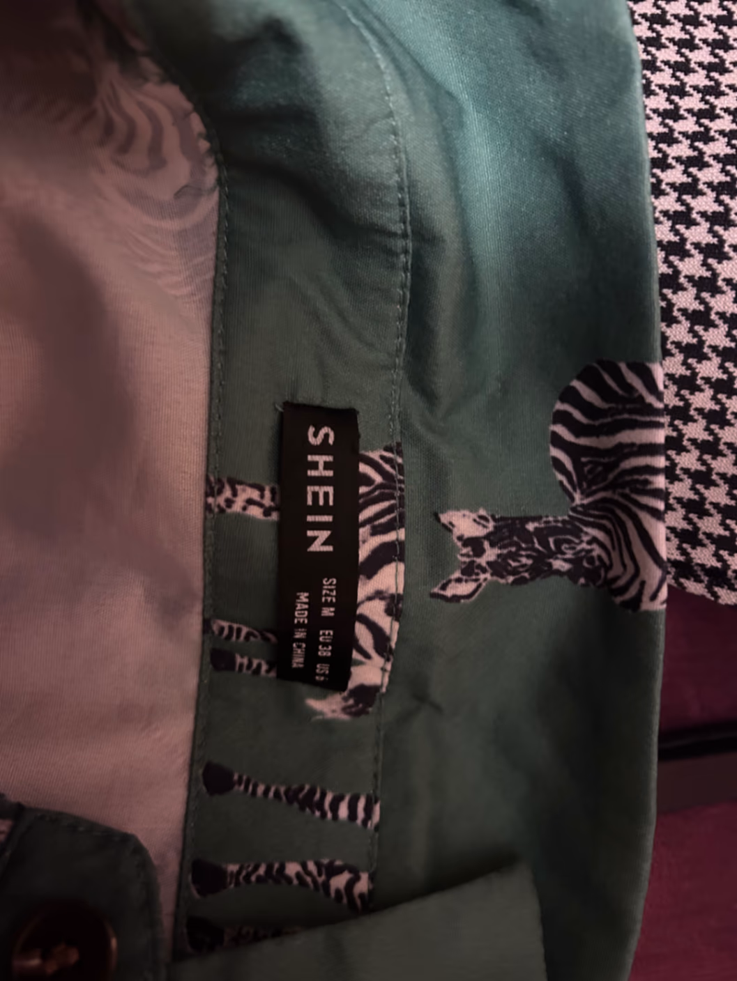 Green Zebra Print Button Shirt, photo 3