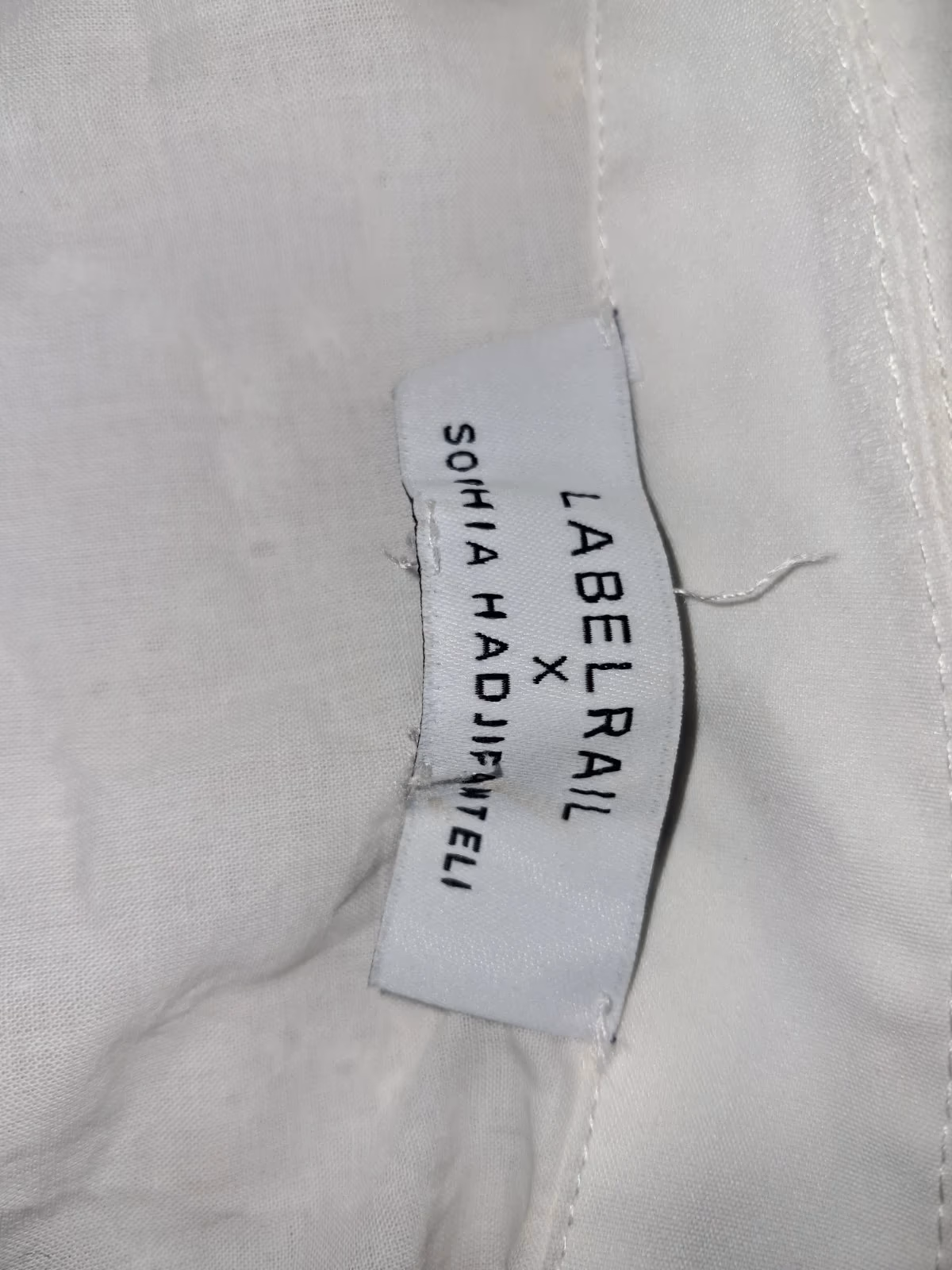100 % algodón - Top corto plisado blanco de Labelrail x Sophia Hadjipanteli - Talla S (sin estrenar), foto 7