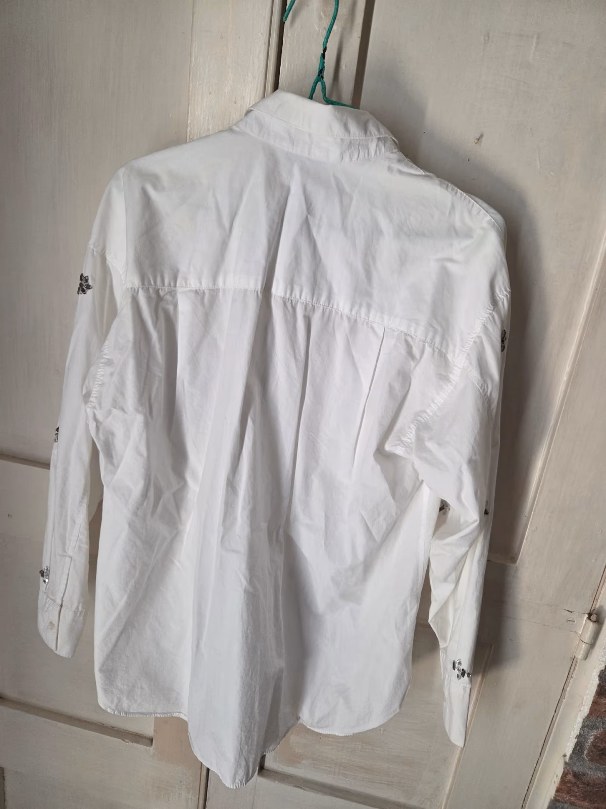 Stradivarius Embellished White Cotton Shirt, photo 3
