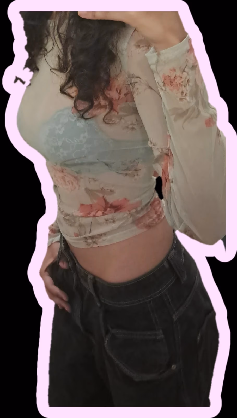 New Look Floral Mesh Long Sleeve Top, photo 3