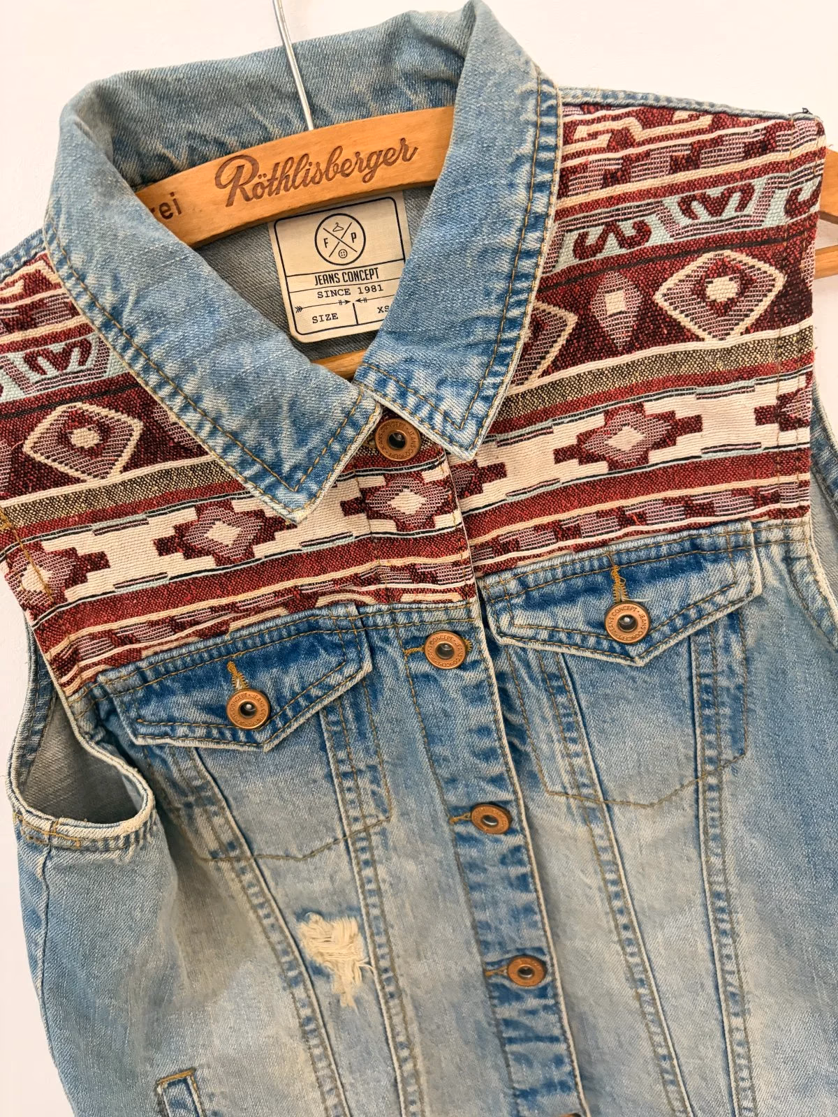 Denim Vest - Size XS, photo 2