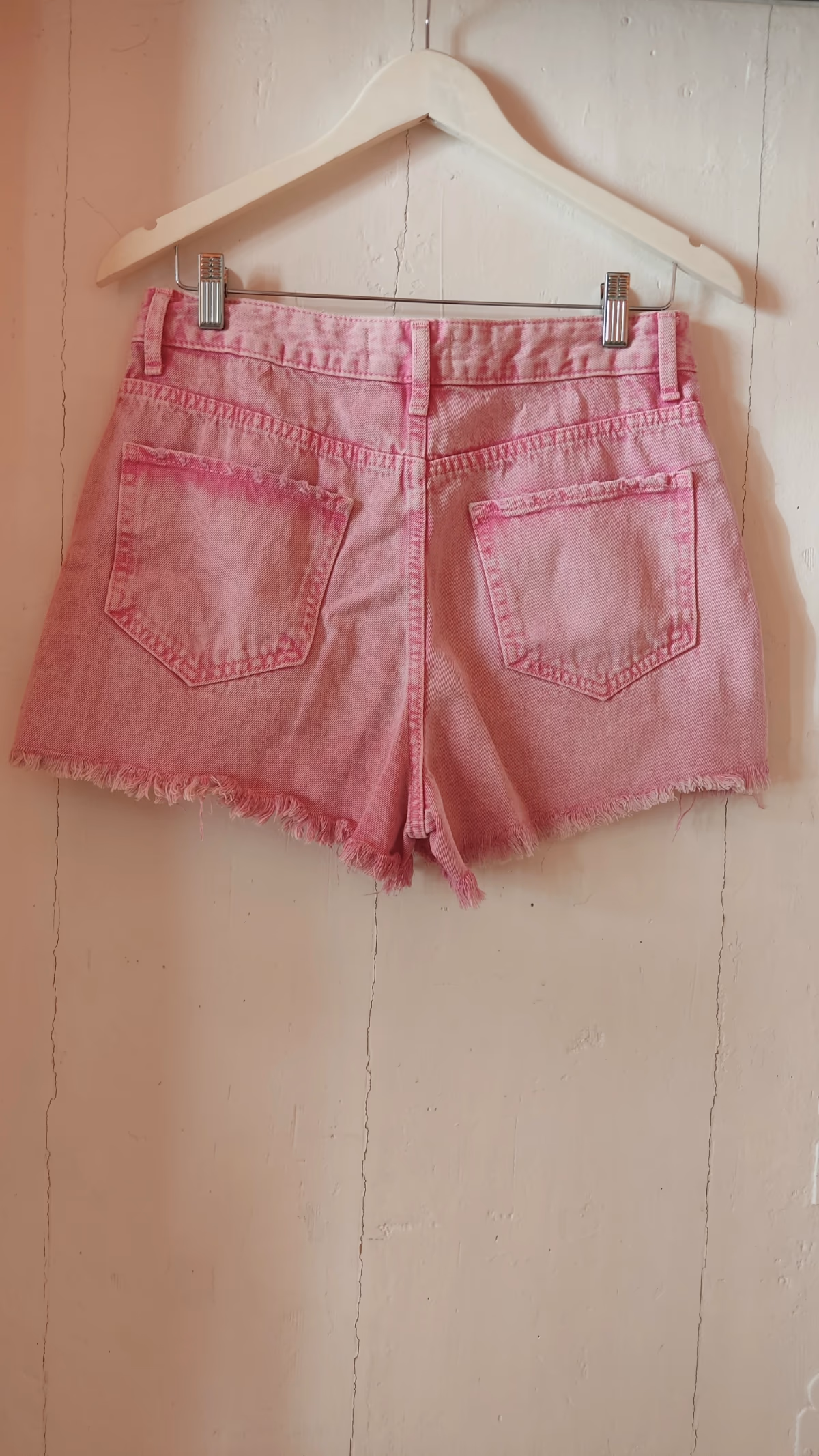 Pink Distressed Denim Shorts, photo 2