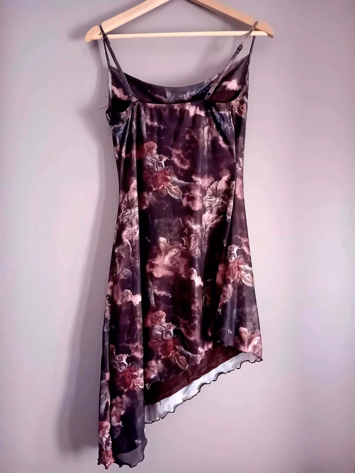 Asymmetric satin slip dress, photo 2