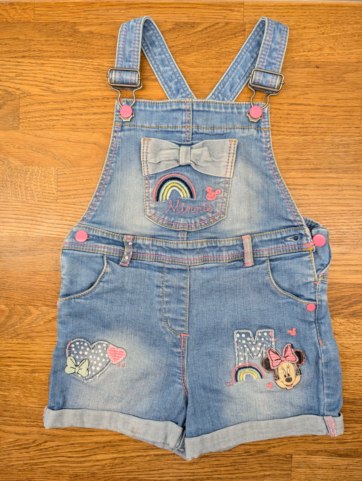 Pantaloncini salopette in denim di Minnie Mouse, foto 3