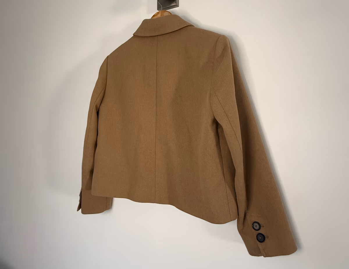 Giacca corta Zara in misto lana, color cammello, foto 4