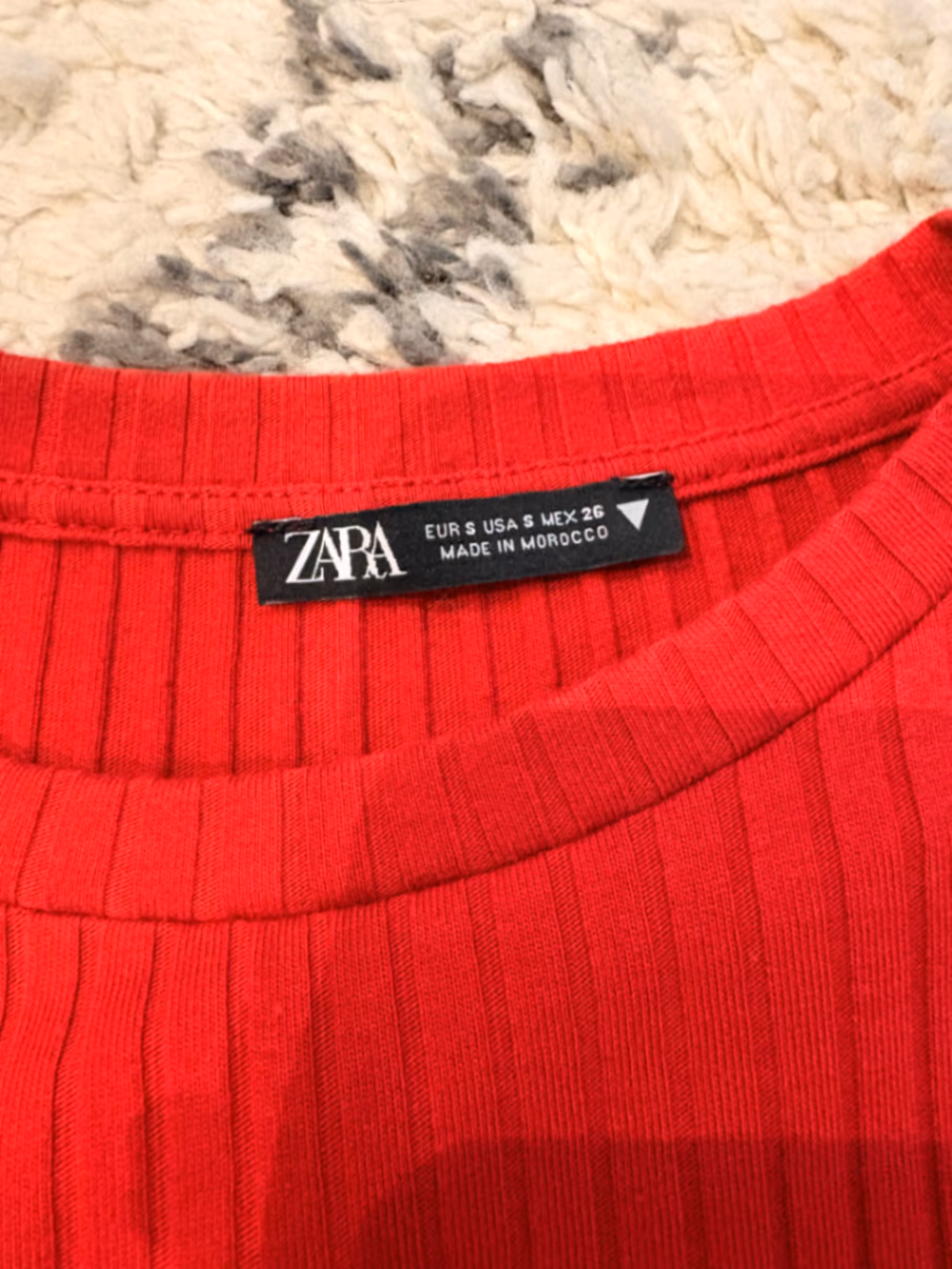 Red Ribbed Crew Neck Dress, photo 3