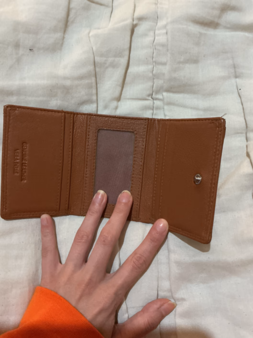Cartera tríptico de piel auténtica, foto 5
