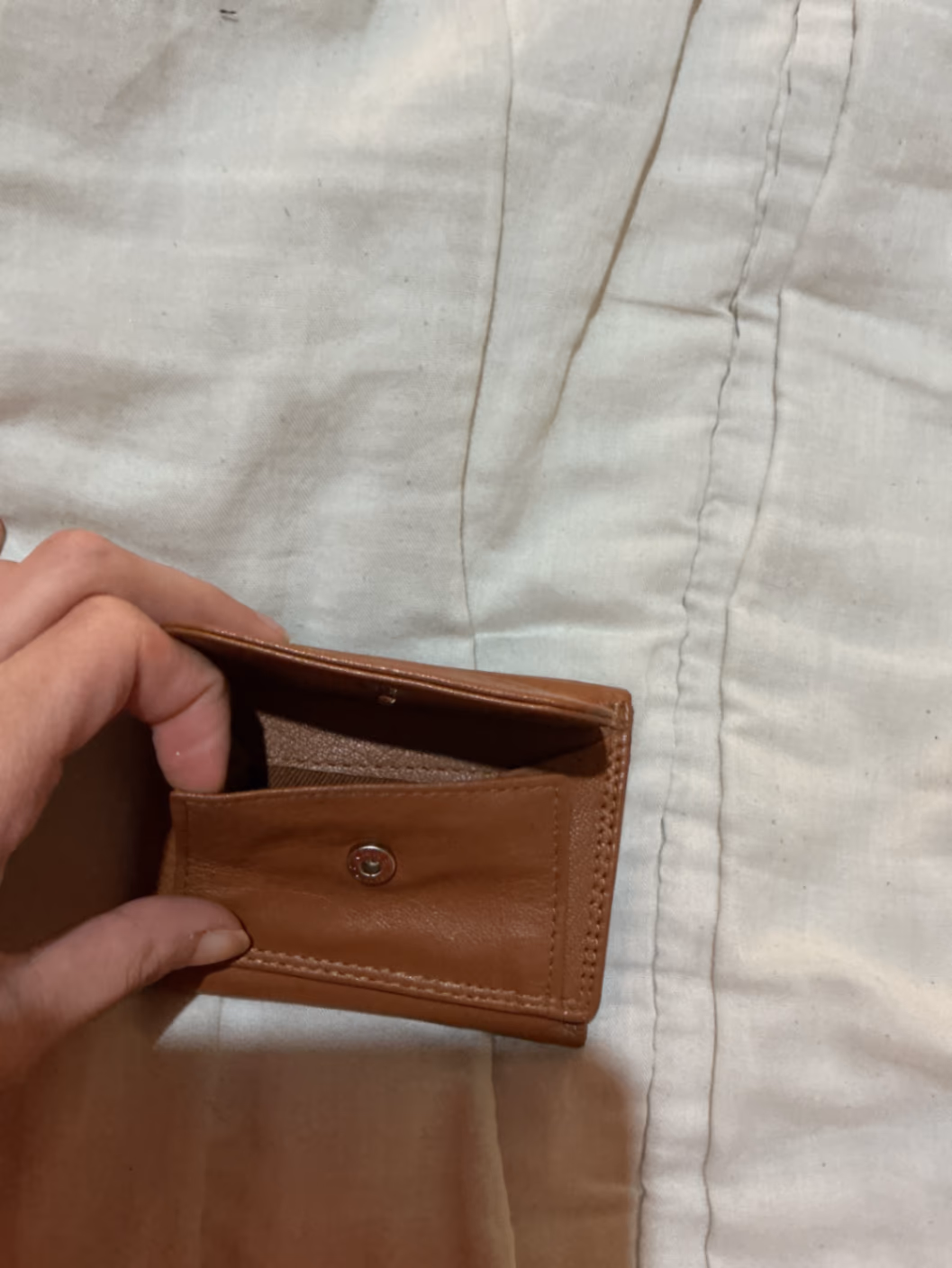Cartera tríptico de piel auténtica, foto 3