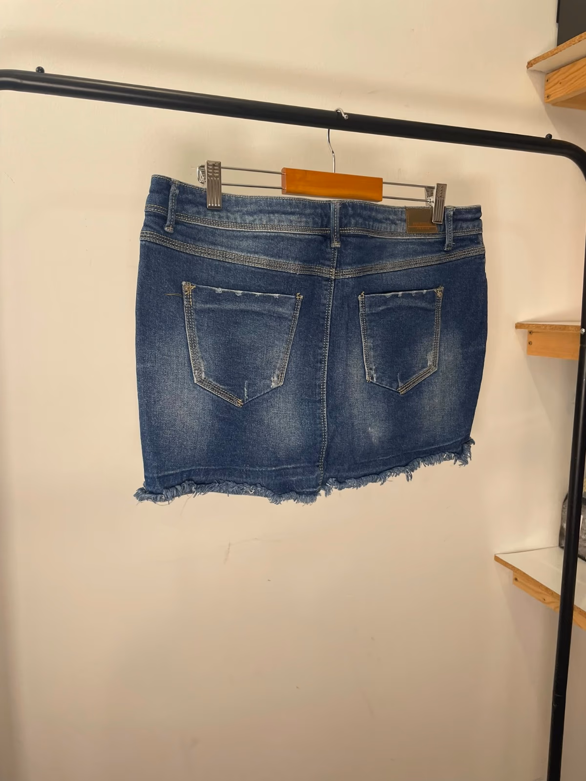 Denim frayed mini skirt, photo 2