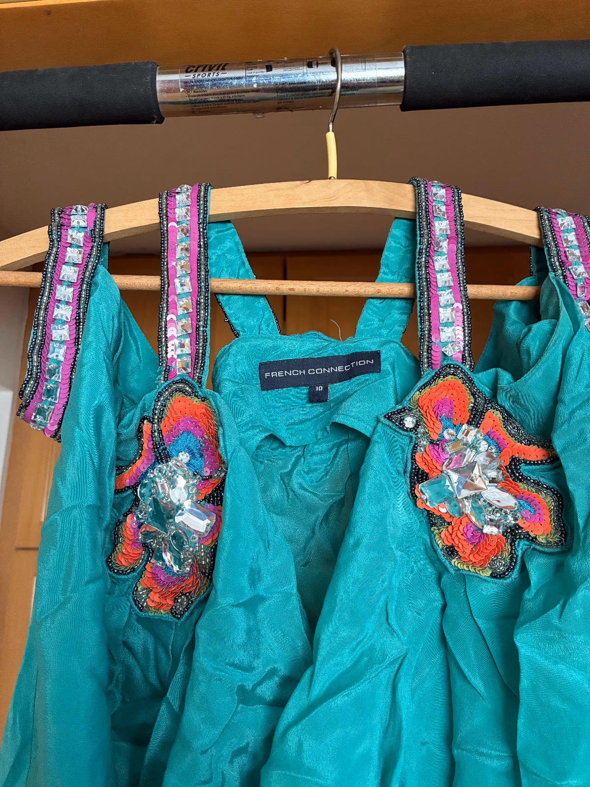 French Connection Embellished Teal Dress, photo 2