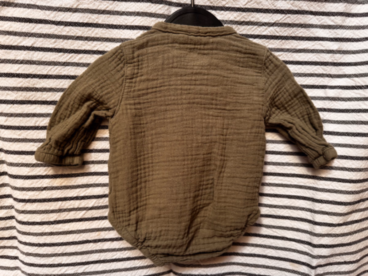 Textured Muslin Wrap Baby Bodysuit, photo 2