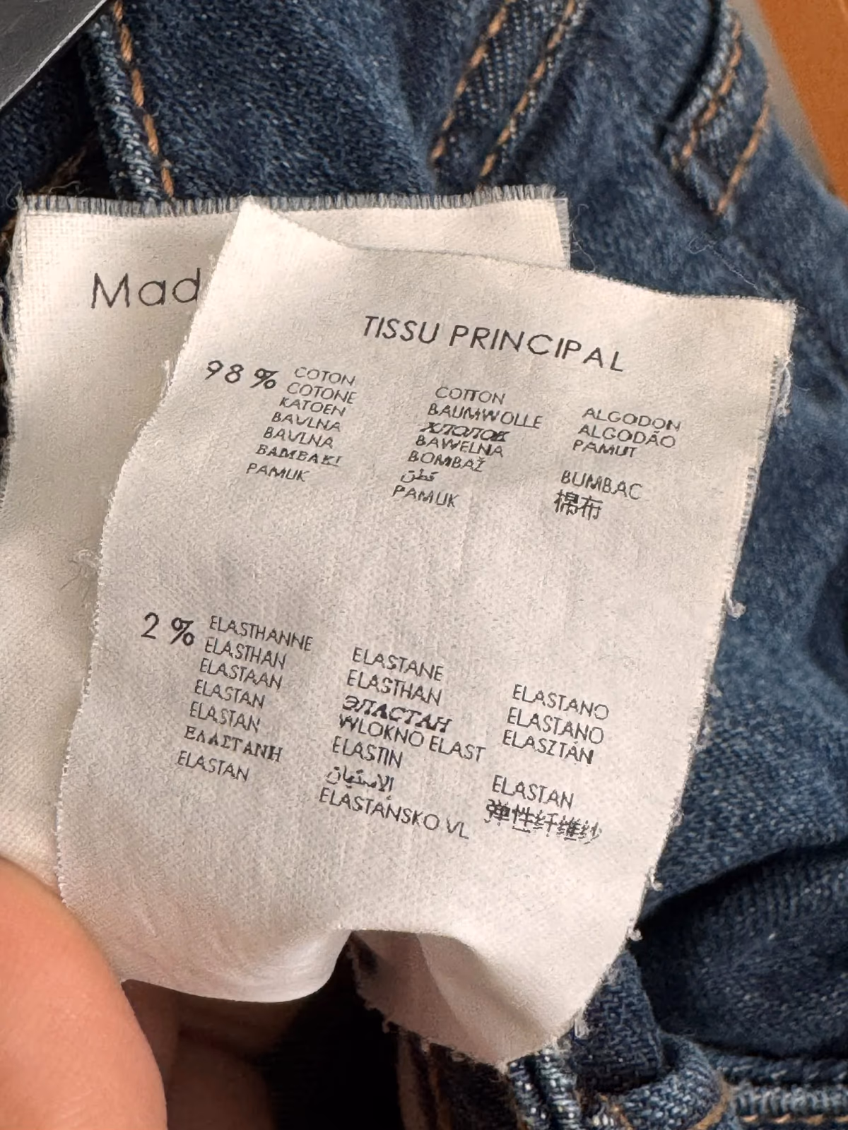 Jeans ajustados de mezclilla azul oscuro Promod, foto 3