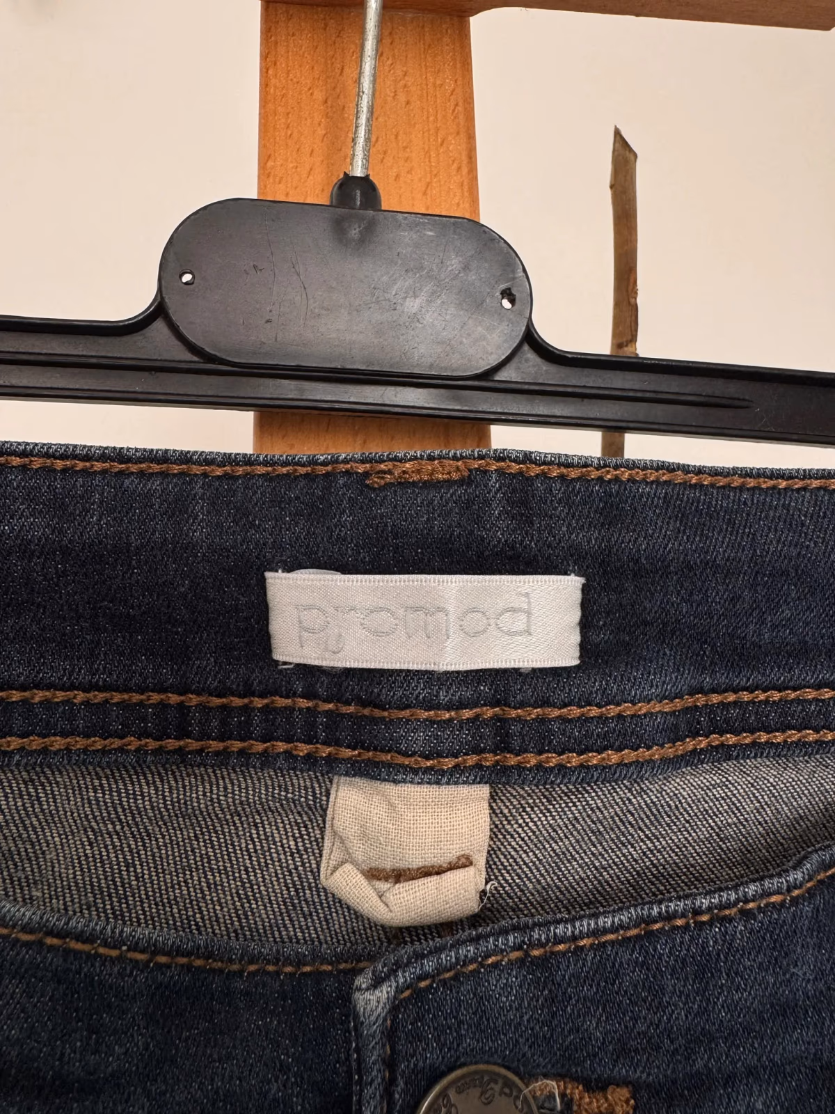 Jeans ajustados de mezclilla azul oscuro Promod, foto 5