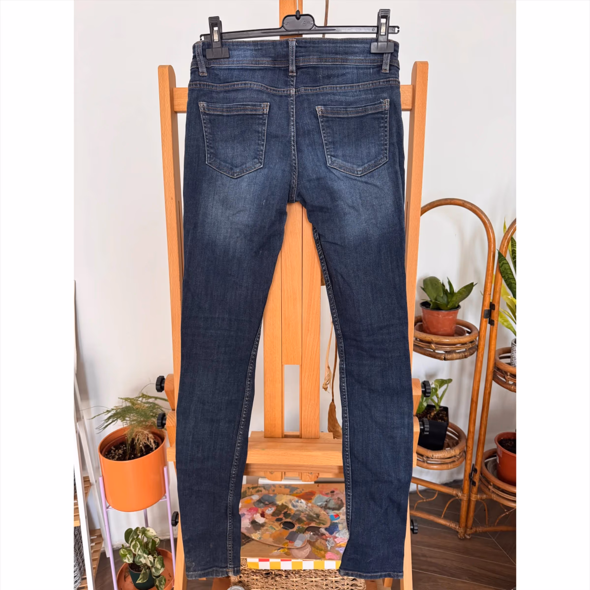 Jeans ajustados de mezclilla azul oscuro Promod, foto 2