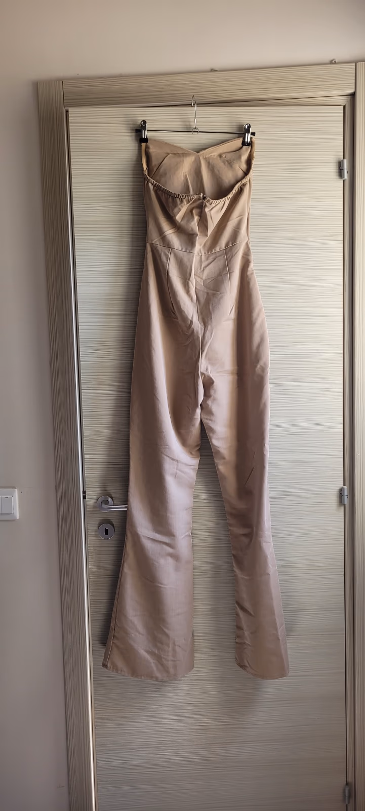Beige strapless ruched jumpsuit, photo 2