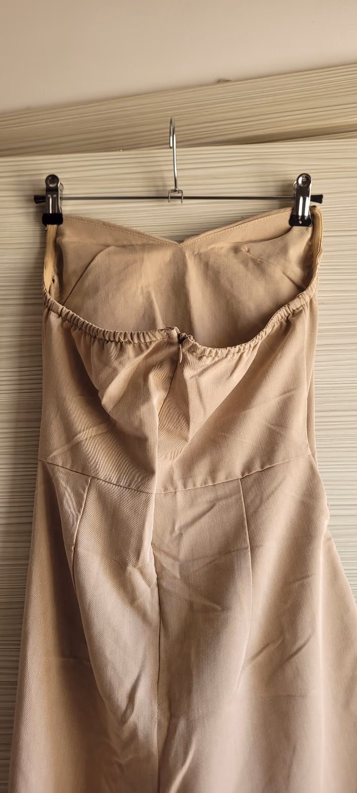 Beige strapless ruched jumpsuit, photo 3