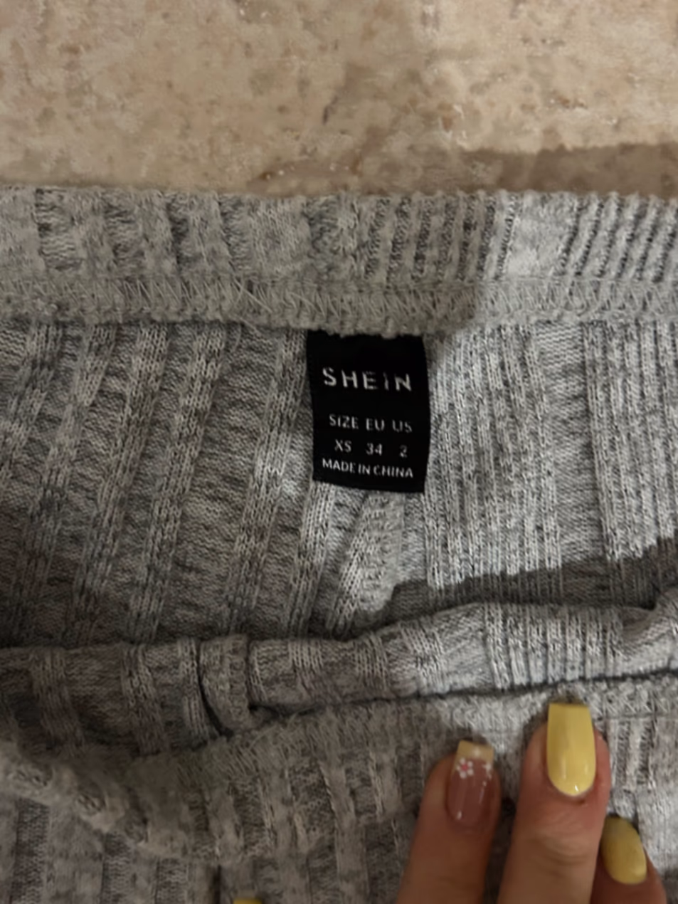 Grey Ribbed Wide Leg Trousers, photo 2