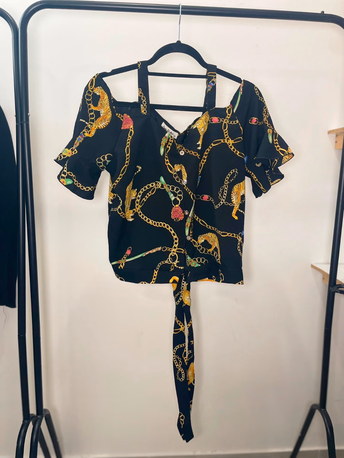 Black Chain Print Blouse, photo 5