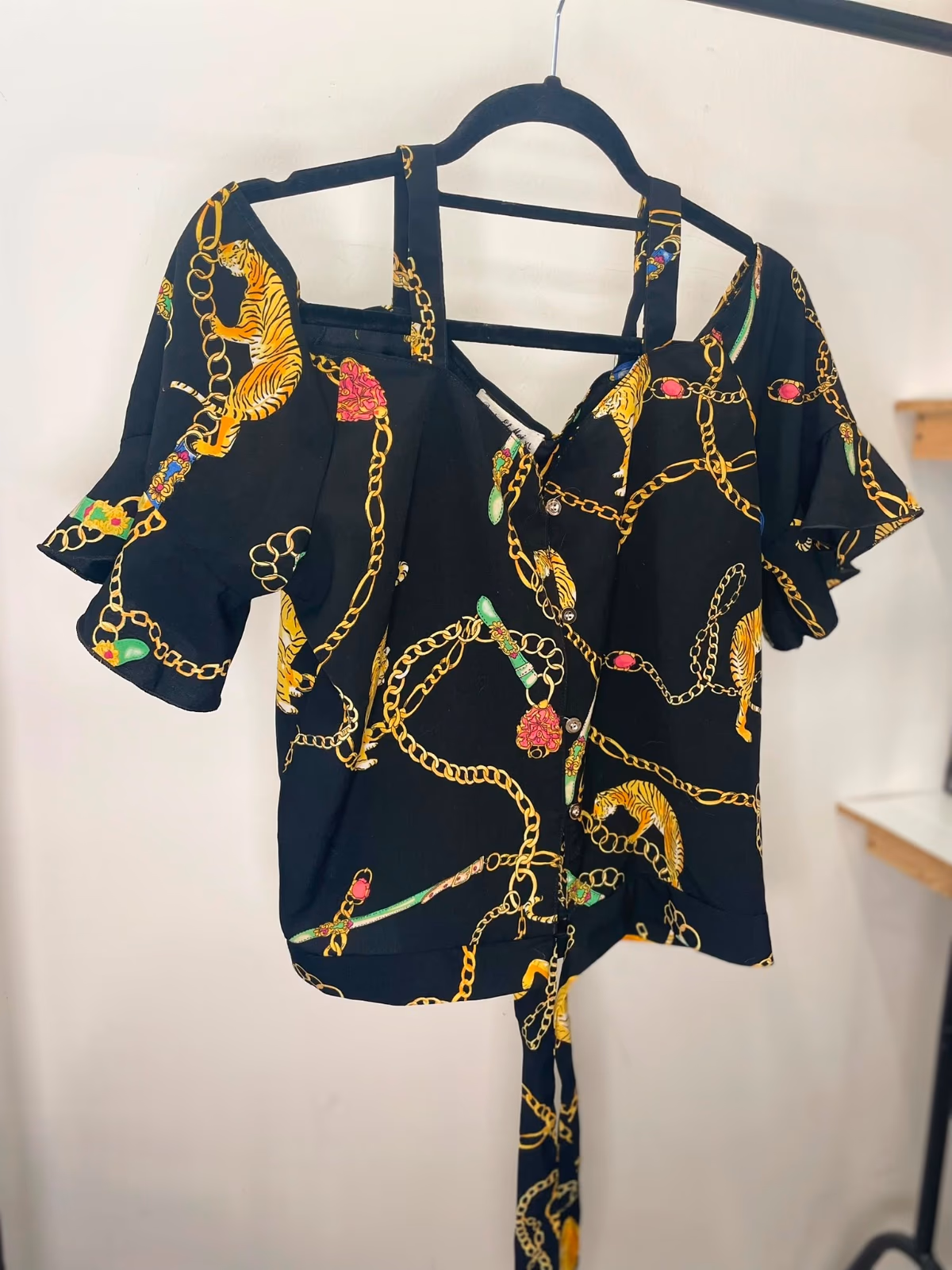Black Chain Print Blouse, photo 3
