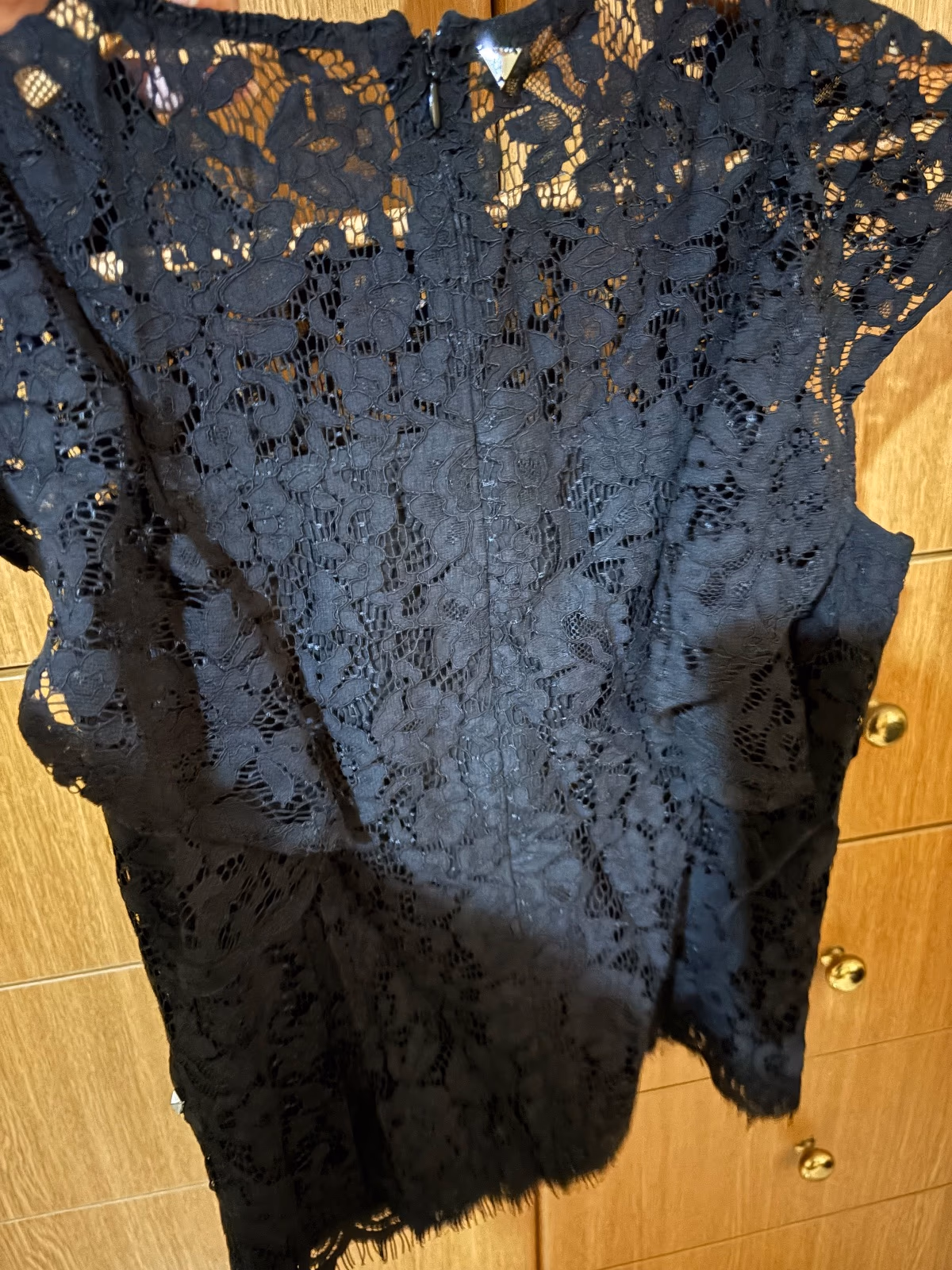 Black Lace Studded Detail Top New with Tags, photo 2