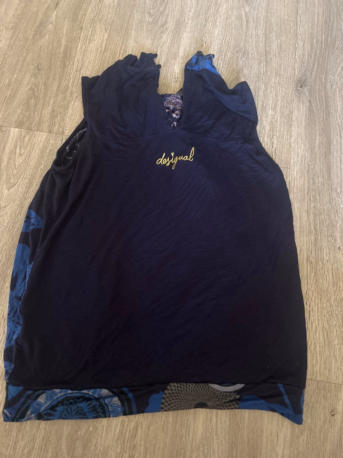 Desigual sleeveless blue patterned top, photo 2