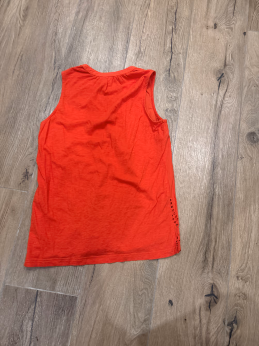 Orange Sleeveless Eyelet Lace Top, photo 2