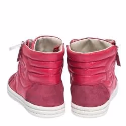 CHANEL Pink High Top Sneakers, Leather, Suede, Pearls; Size 39.50 - AUTHENTICITY CERT, photo 3