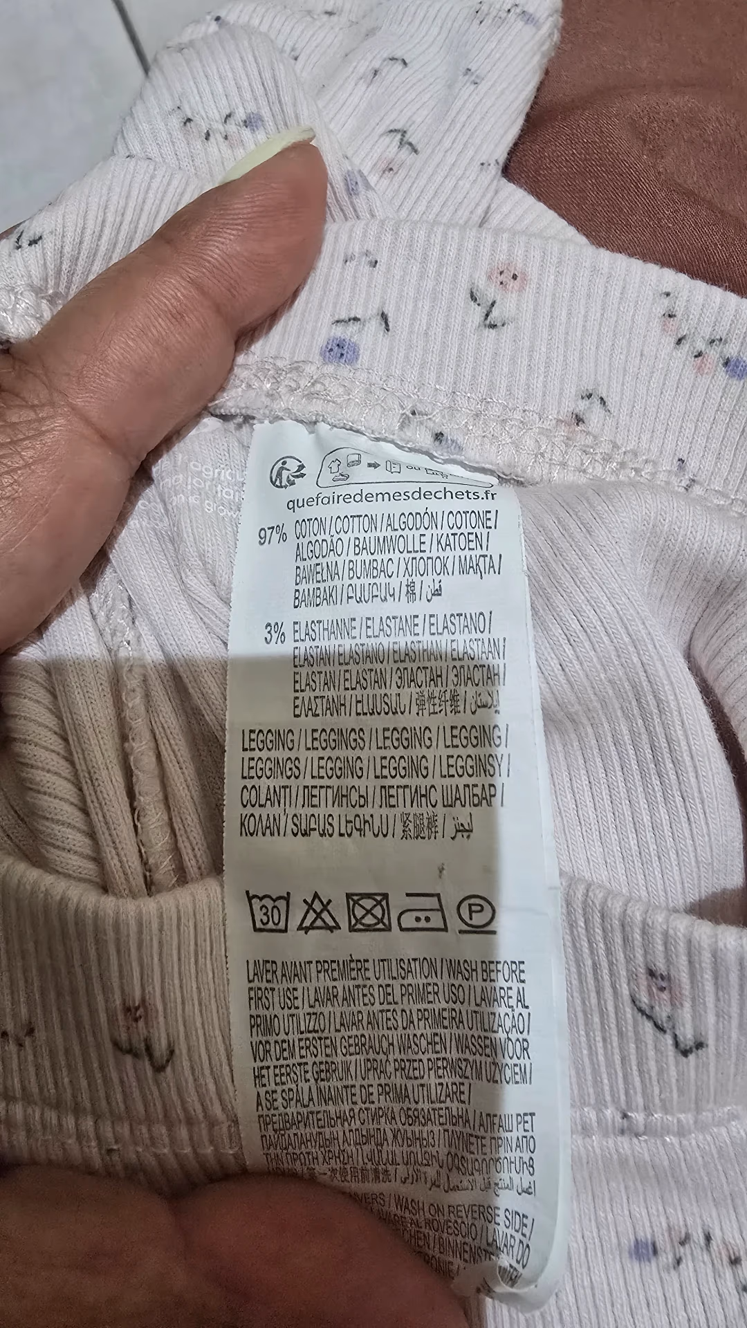 Leggings a coste con motivi floreali per neonati, foto 5