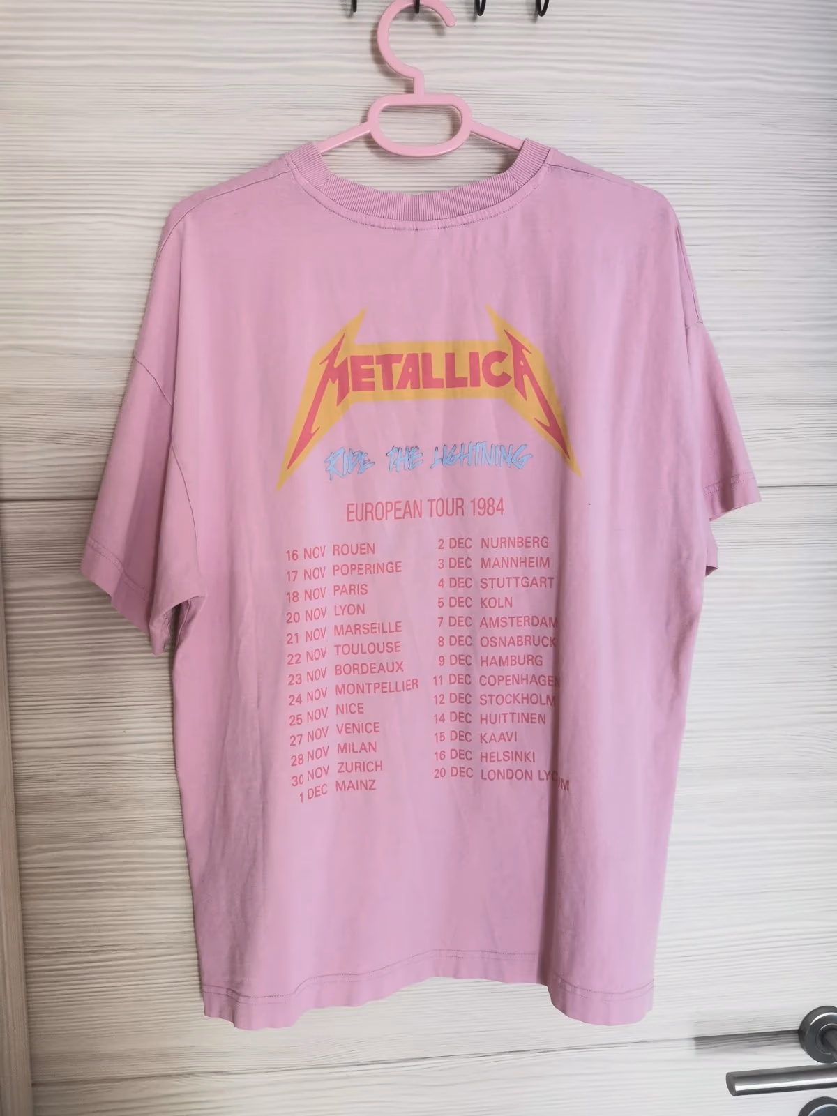 Powder pink Metallica T-shirt h&m size M, photo 2