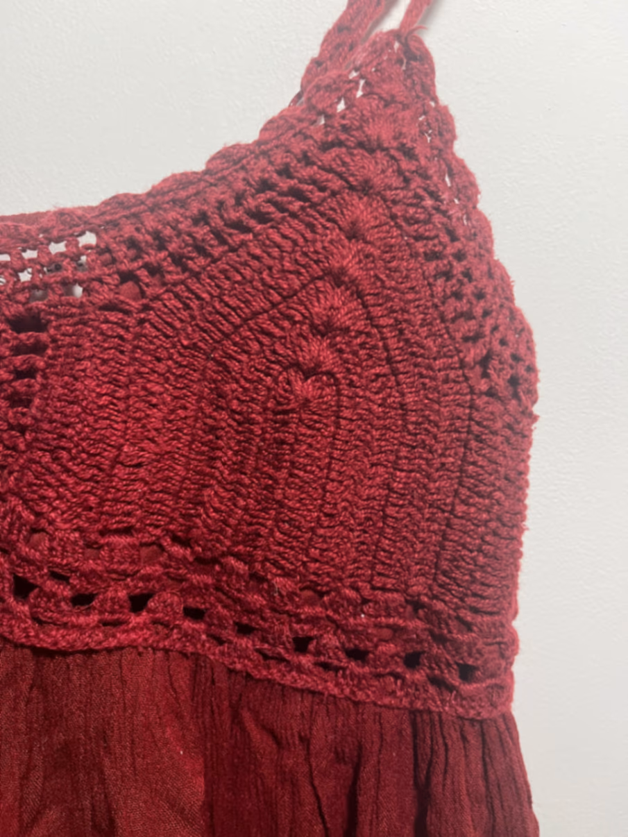 Burgundy Crochet Cami Top, photo 3