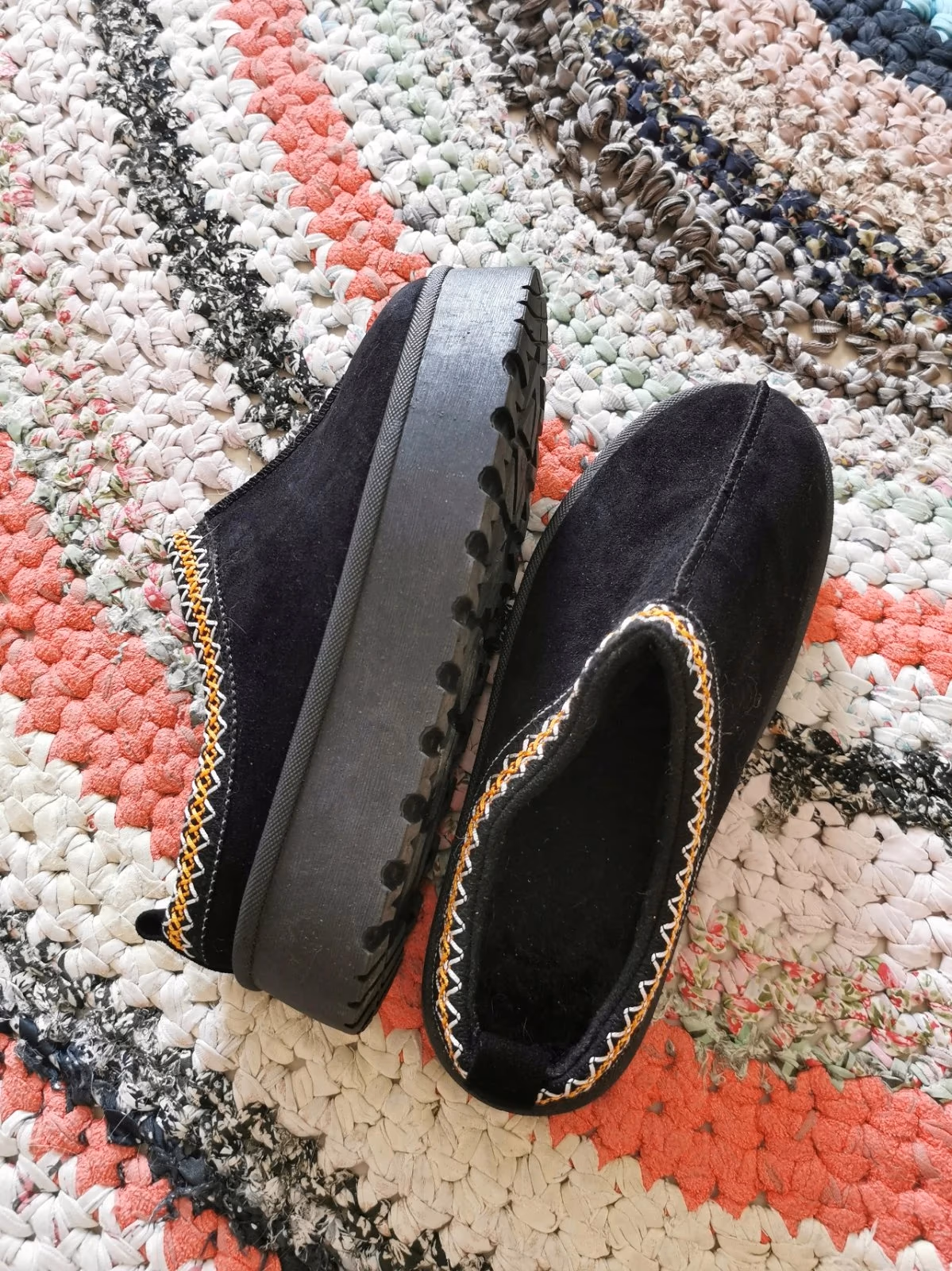 Black platform slip-on mules, photo 2