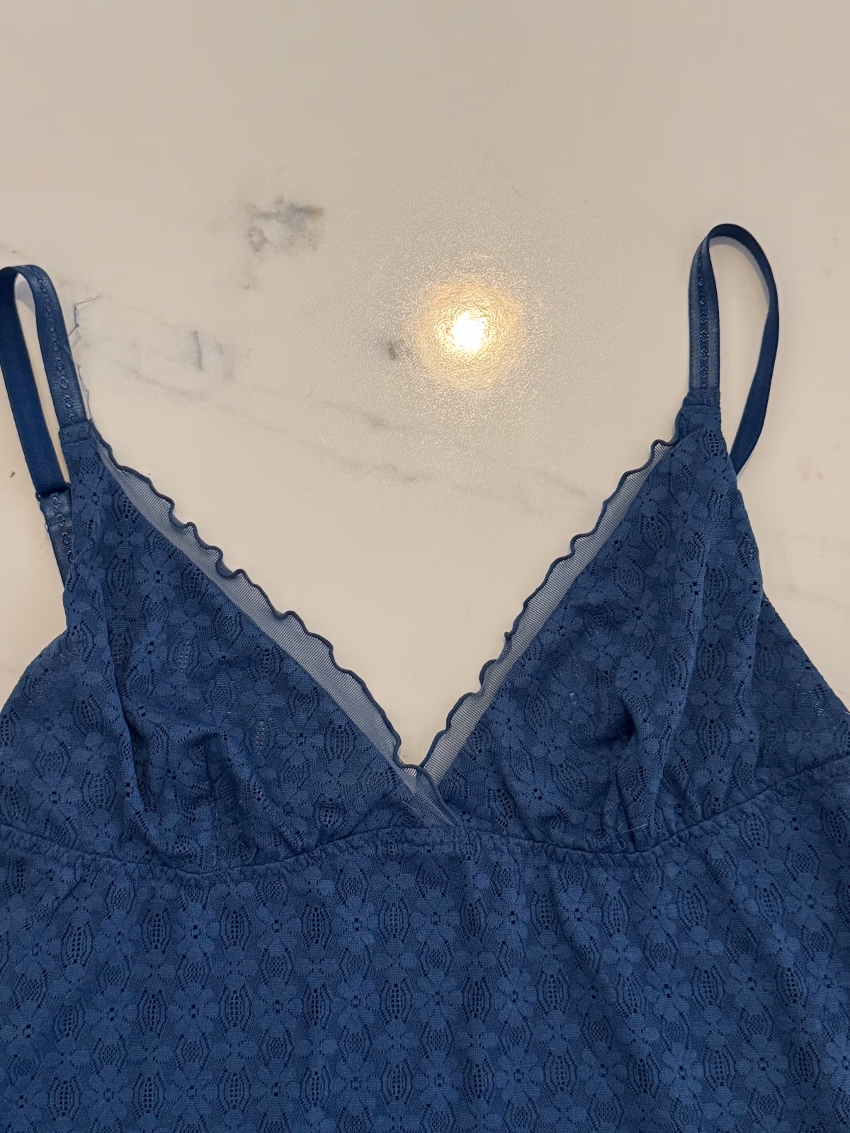Camiseta sin mangas de encaje azul, foto 3