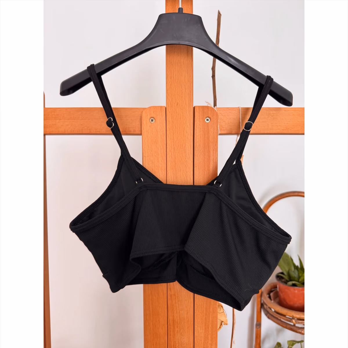 Black ribbed heart crop top, photo 2