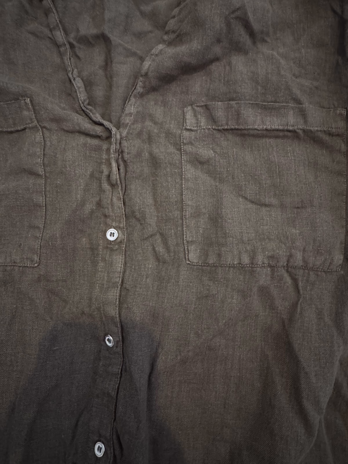 Zara Olive Green Linen Shirt, photo 3