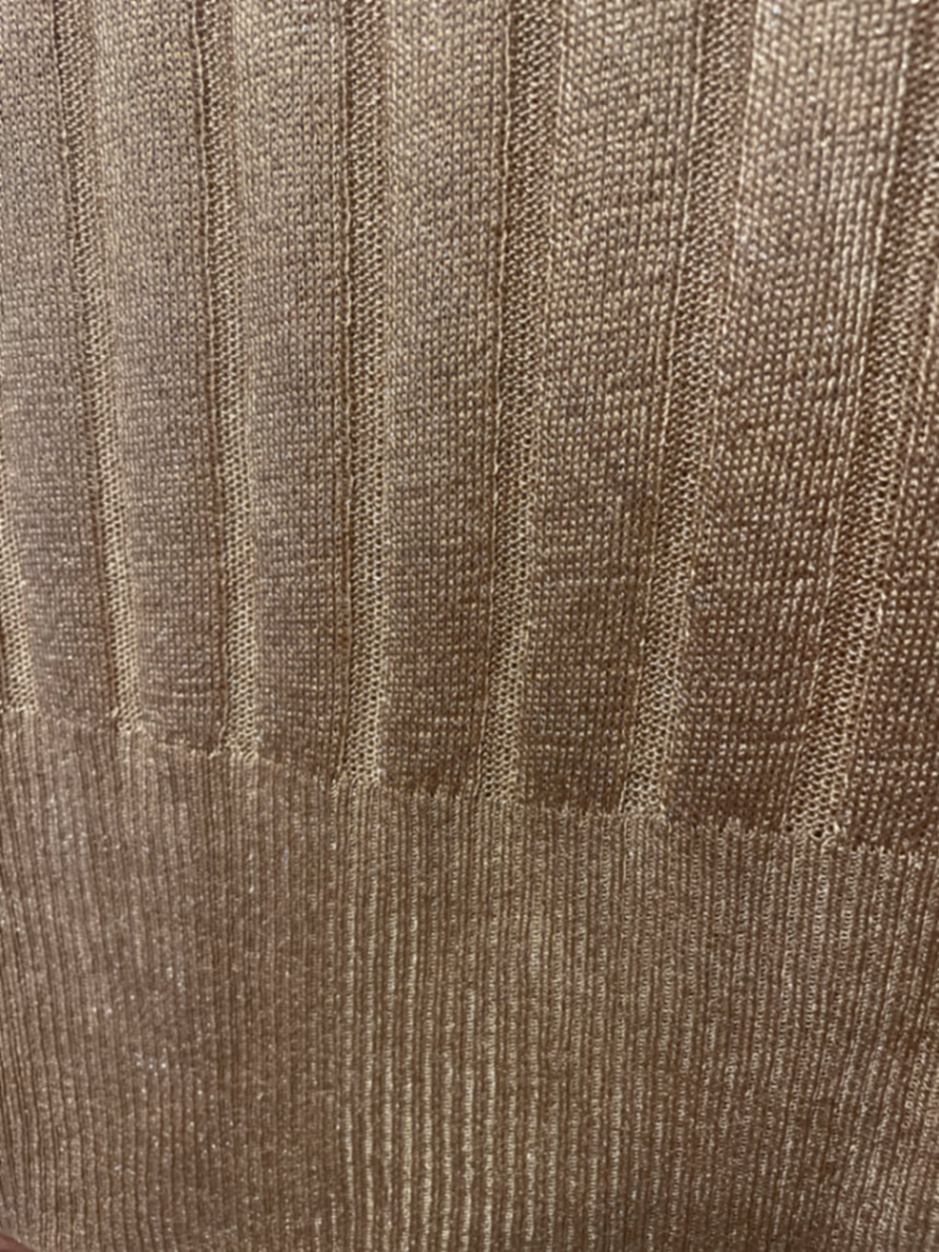 Gold Ribbed Sleeveless Knit Top, photo 2